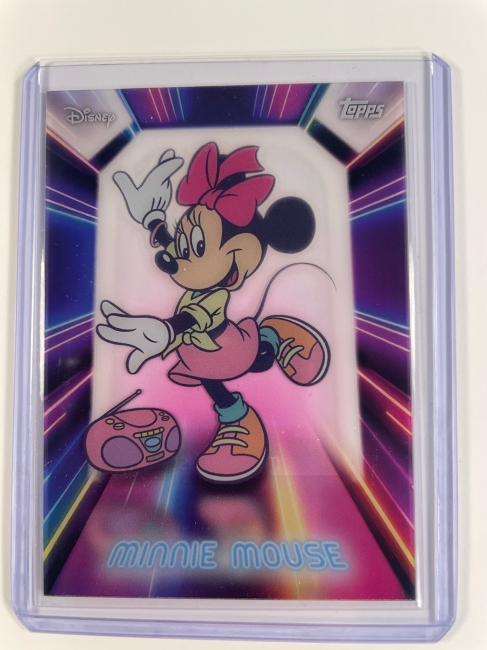 Disney/Topps Minnie Mouse Pink and Purple Neon Card